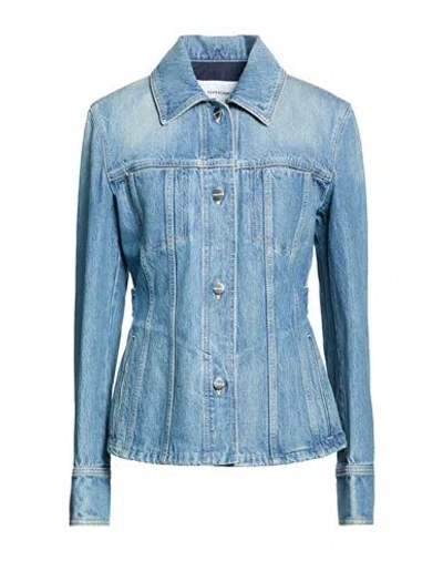 Ferragamo Woman Denim Outerwear Blue Size 10 Cotton