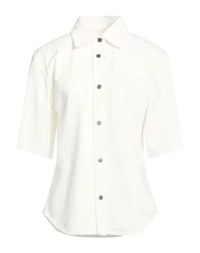 Ferragamo Woman Denim Shirt White Size 6 Cotton
