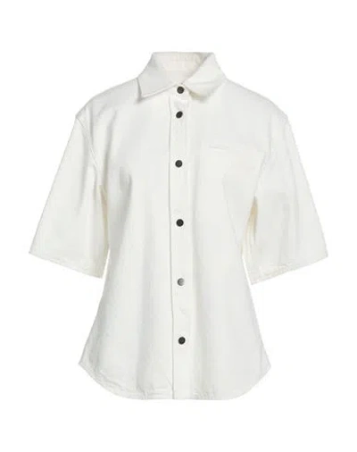 Ferragamo Woman Denim Shirt White Size 8 Cotton