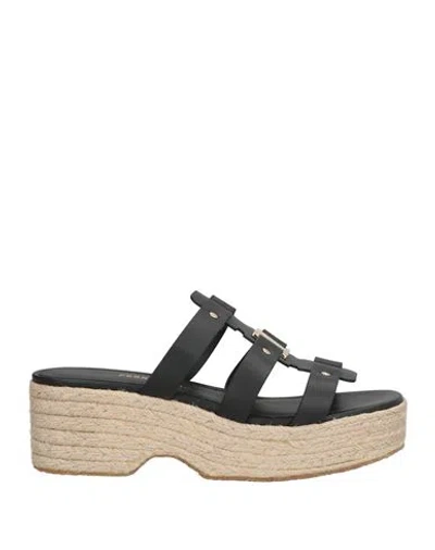 Ferragamo Woman Espadrilles Black Size 7.5 Leather