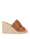 Ferragamo Woman Espadrilles Tan Size 8 Leather In Brown