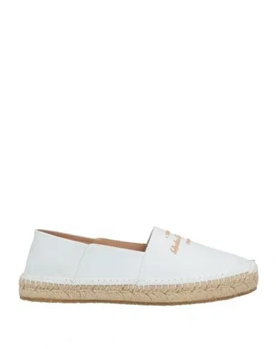 Ferragamo Woman Espadrilles White Size 10 Calfskin
