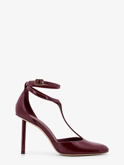 Ferragamo Lysandra 95 Dark Red Patent Pumps In Brown