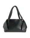 Ferragamo Folded-corner Leather Clutch With Embossed Logo In Black