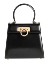 Ferragamo Iconic Top Handle Shoulder Bag In Black
