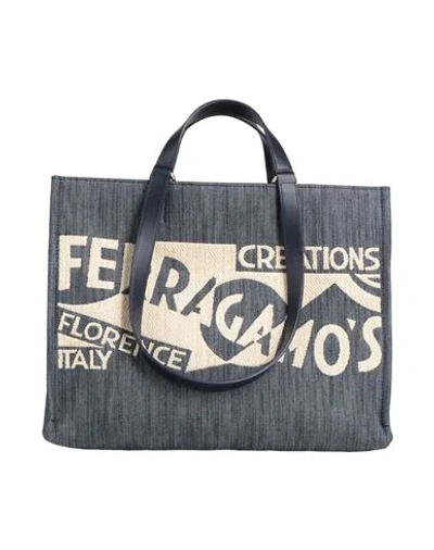 Ferragamo Woman Handbag Navy Size - Textile Fibers In Blue