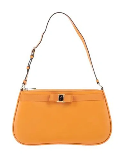 Ferragamo Woman Handbag Ocher Size - Calfskin In Yellow