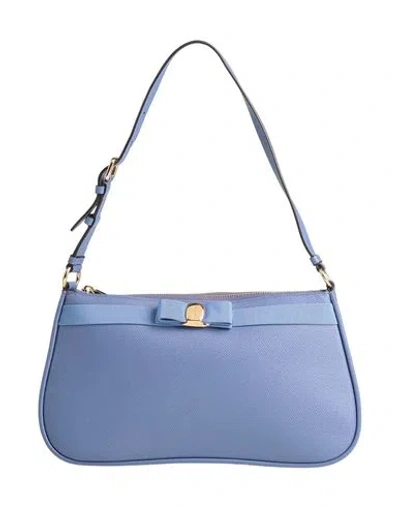 Ferragamo Woman Handbag Pastel Blue Size - Calfskin In Blue