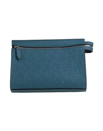 Ferragamo Woman Handbag Slate Blue Size - Calfskin