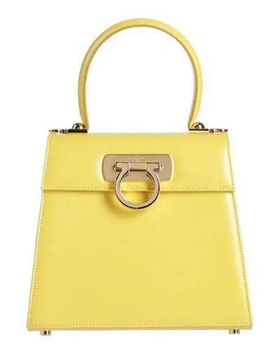 Ferragamo Woman Handbag Yellow Size - Calfskin In Yellow