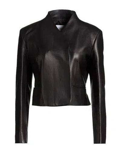 Ferragamo Woman Jacket Black Size 8 Lambskin