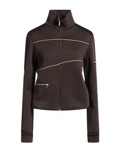 Ferragamo Woman Jacket Dark Brown Size 8 Polyester, Polyamide, Polyurethane