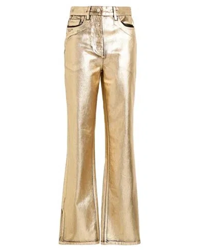 Ferragamo Woman Jeans Gold Size 6 Cotton