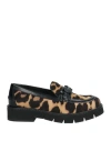 Ferragamo Woman Loafers Beige Size 5.5 Leather In Black