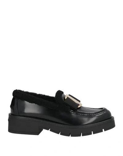 Ferragamo Woman Loafers Black Size 7.5 Calfskin