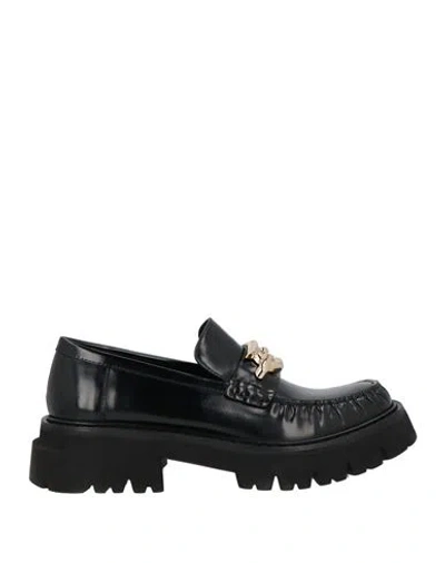 Ferragamo Woman Loafers Black Size 5 Leather