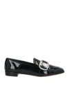 Ferragamo Woman Loafers Black Size 8 Goat Skin In Black