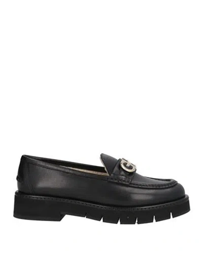 Ferragamo Woman Loafers Black Size 8 Leather