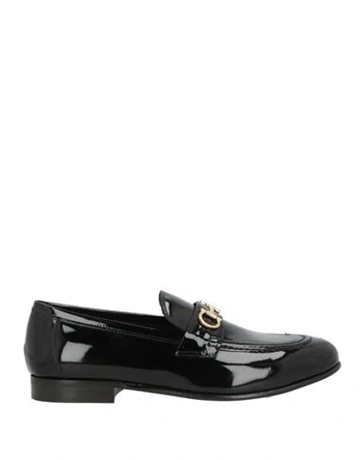 Ferragamo Woman Loafers Black Size 8 Leather