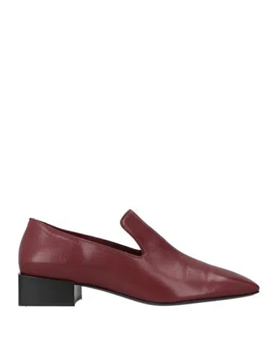 Ferragamo Woman Loafers Burgundy Size 6 Leather In Red