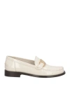 Ferragamo Woman Loafers Cream Size 7 Calfskin In Neutral