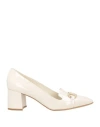 Ferragamo Woman Loafers Cream Size 8 Calfskin