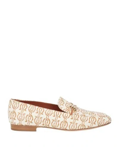 Ferragamo Woman Loafers Ivory Size 6 Textile Fibers In White