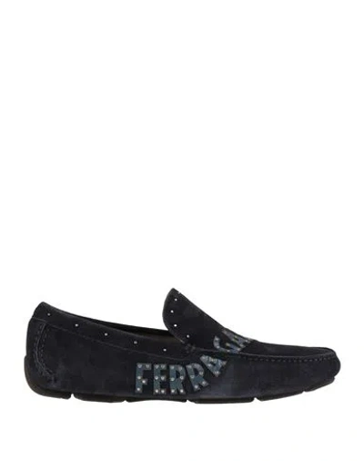Ferragamo Woman Loafers Navy Size 6.5 Leather In Blue