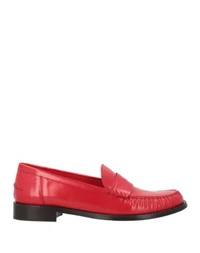 Ferragamo Woman Loafers Red Size 6 Calfskin