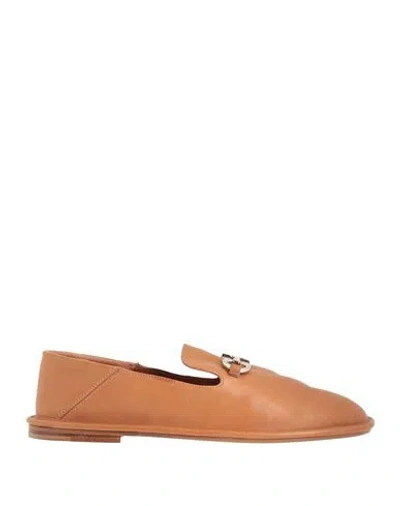 Ferragamo Woman Loafers Tan Size 5.5 Leather In Brown