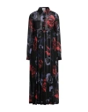 Shop Ferragamo Woman Maxi Dress Black Size 4 Virgin Wool, Polyamide