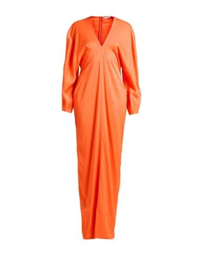 Ferragamo Woman Maxi Dress Orange Size 8 Viscose, Elastane