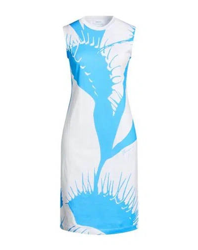 Ferragamo Woman Midi Dress Azure Size S Cotton In Multi