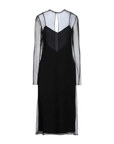 Ferragamo Woman Midi Dress Black Size 4 Silk