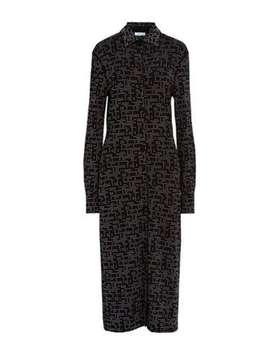 Ferragamo Woman Midi Dress Black Size 4 Viscose, Elastane, Aluminum