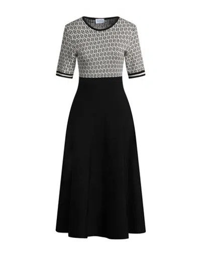 Ferragamo Woman Midi Dress Black Size L Virgin Wool, Polyamide, Elastane