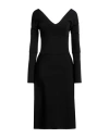 Ferragamo Woman Midi Dress Black Size L Viscose, Polyamide, Polyurethane In Black