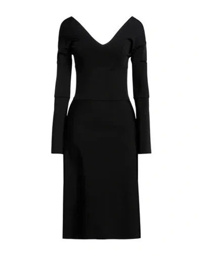 Ferragamo Woman Midi Dress Black Size L Viscose, Polyamide, Polyurethane