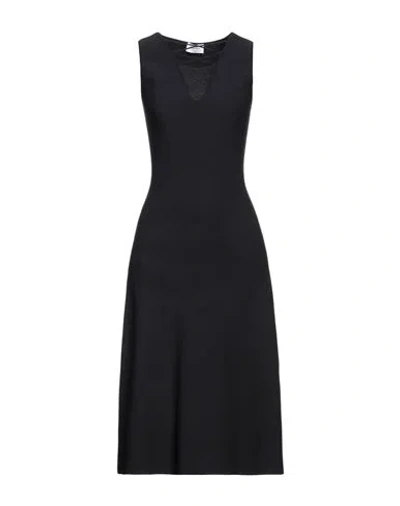 Ferragamo Woman Midi Dress Black Size L Viscose, Polyester