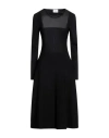 Ferragamo Woman Midi Dress Black Size L Viscose, Polyester, Silk In Black