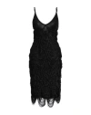 Ferragamo Woman Midi Dress Black Size M Silk, Viscose, Polyester, Polyamide, Elastane