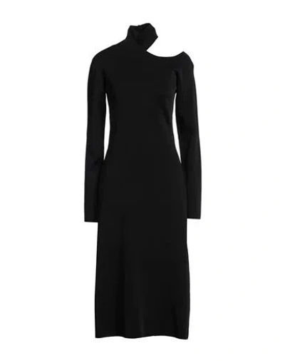 FERRAGAMO FERRAGAMO WOMAN MIDI DRESS BLACK SIZE L VISCOSE, POLYAMIDE, POLYURETHANE