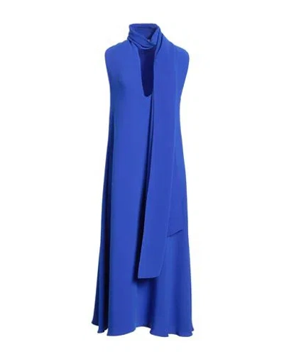 Ferragamo Woman Midi Dress Bright Blue Size 4 Polyester