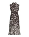 Ferragamo Woman Midi Dress Dark Brown Size 0 Silk In Brown