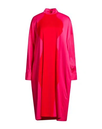 Ferragamo Woman Midi Dress Fuchsia Size L Viscose, Elastane In Red