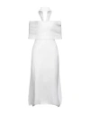 Ferragamo Woman Midi Dress Off White Size M Mohair Wool, Polyamide, Wool In Off White