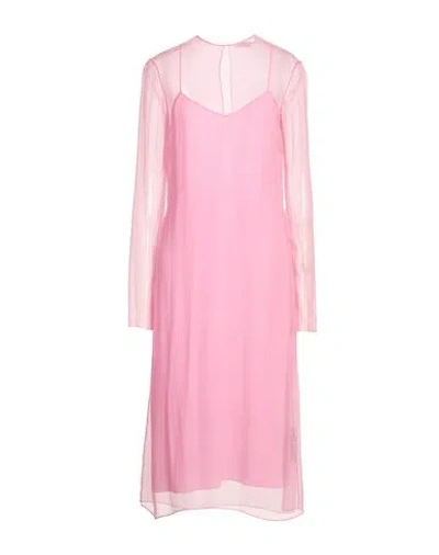 Ferragamo Woman Midi Dress Pink Size 4 Silk