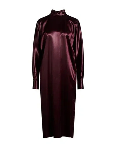 Ferragamo Woman Midi Dress Plum Size Onesize Acetate, Viscose In Purple