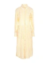 Ferragamo Woman Midi Dress Yellow Size 12 Silk In Yellow