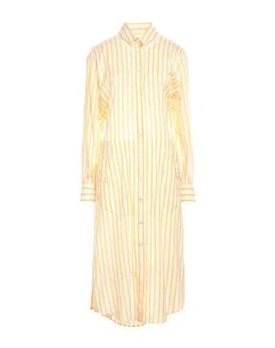 Ferragamo Woman Midi Dress Yellow Size 12 Silk